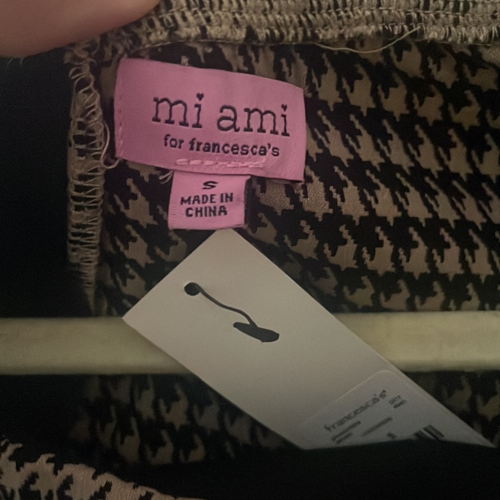 NEW Houndstooth Long Sleeve Minidress - Picture 5 of 5